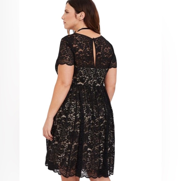 Torrid 4X Black Lace Illusion Neck Skater Dress BNWT - Picture 4 of 11